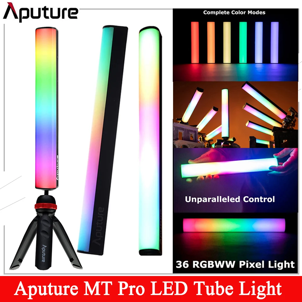 Aputure MT Pro RGB LED Video Tube Light Handheld Mini Light Stick 7.5W 2000-10000K Magnetic Photography Lighting for YoutubeVlog