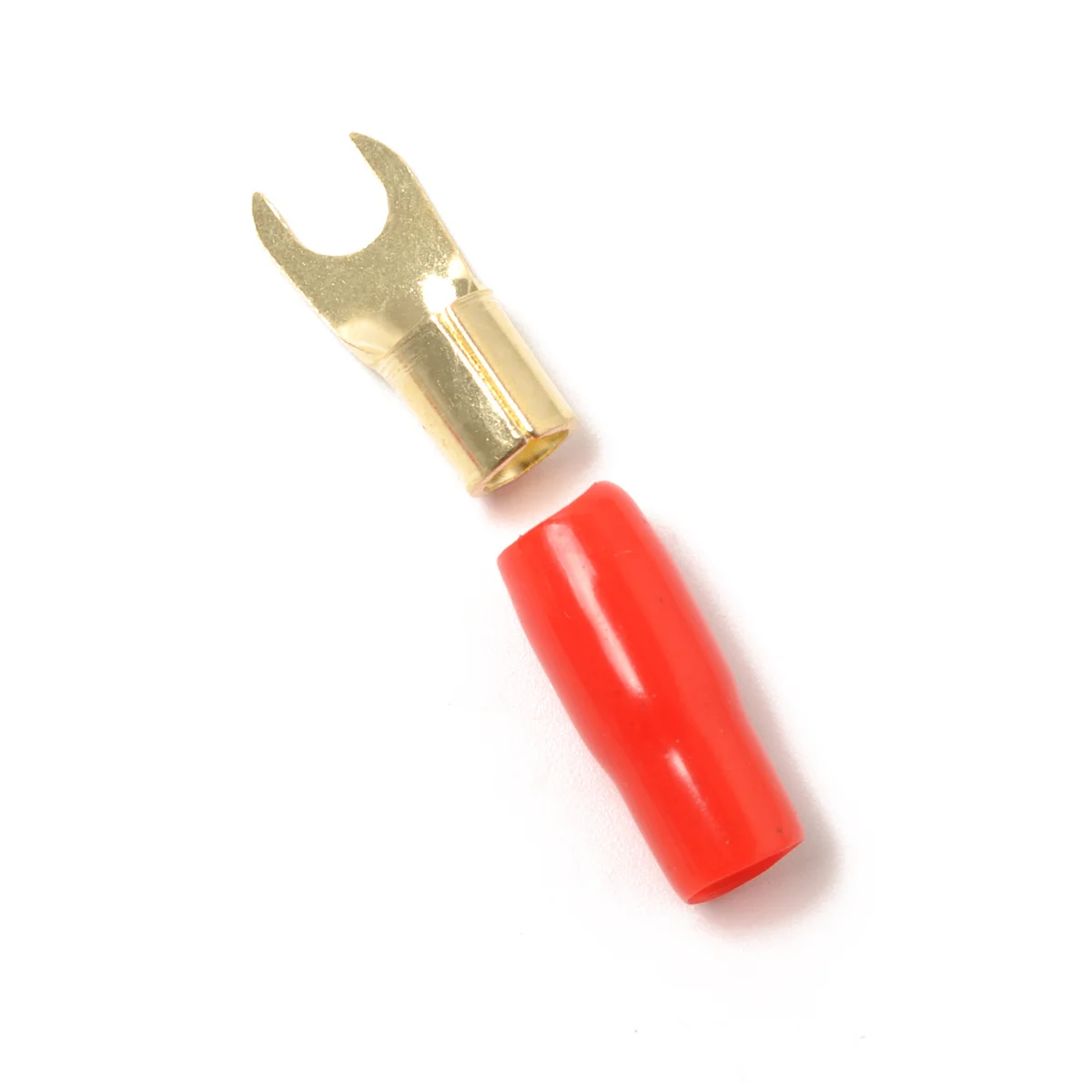 10 أزواج محطات تجعيد النحاس مطلية بالذهب 8 مقياس شوكة المجرف موصل مجموعة سلك مكبر الصوت كابل محطة التوصيل أحمر أسود #3