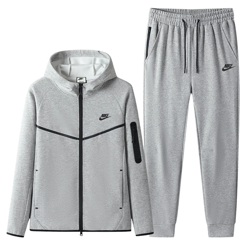 Conjunto Deportivo Nike Tech Fleece para Hombre, Chaqueta con Capucha y Cremallera Completa, Estilo Windrunner, Informal, Cómodo, Transpirable, para Correr, a la Moda