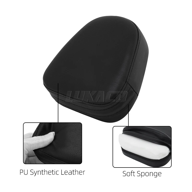 Universal Motorcycle Rear Backrest Sissy Bar Leather Black Cushion Pad For Harley Yamaha Honda BMW Kawasaki Chopper Cruiser