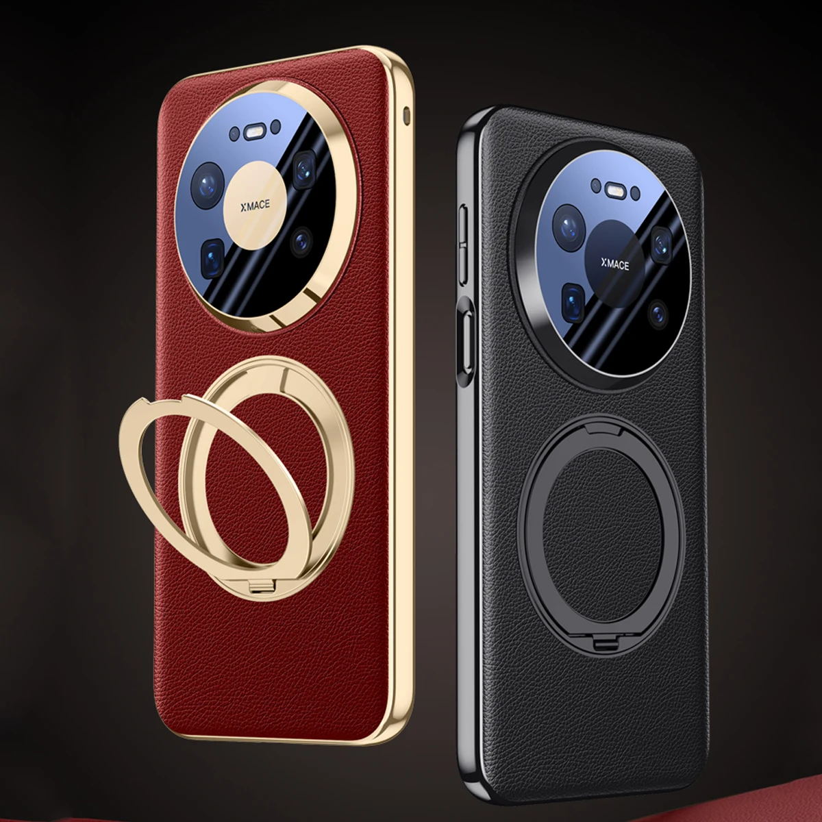 

Leather Wireless Charging Magnetic Rotating Kickstand Case For Huawei Mate 80 Pro Max, Built-in Camera Protection Phone Cover