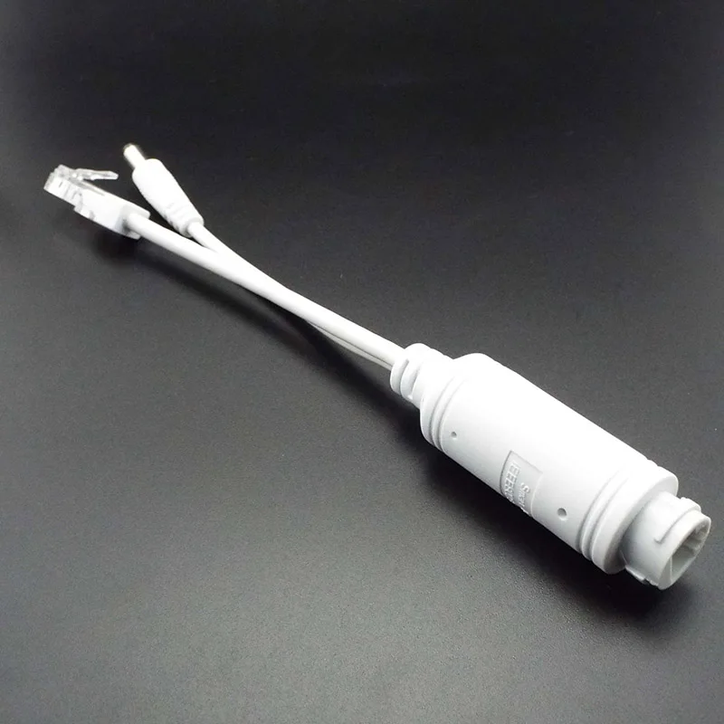 Divisor POE de 48V a 12V, Cable adaptador impermeable, módulo de fuente de alimentación, inyector divisor POE para cámara IP H1