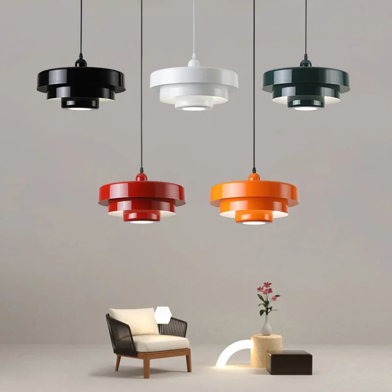 

Medieval LED Pendant Light Nordic 3 Layers White Dark Green Orange Illuminations For Coffee Restaurant Living Rooms Minimalist