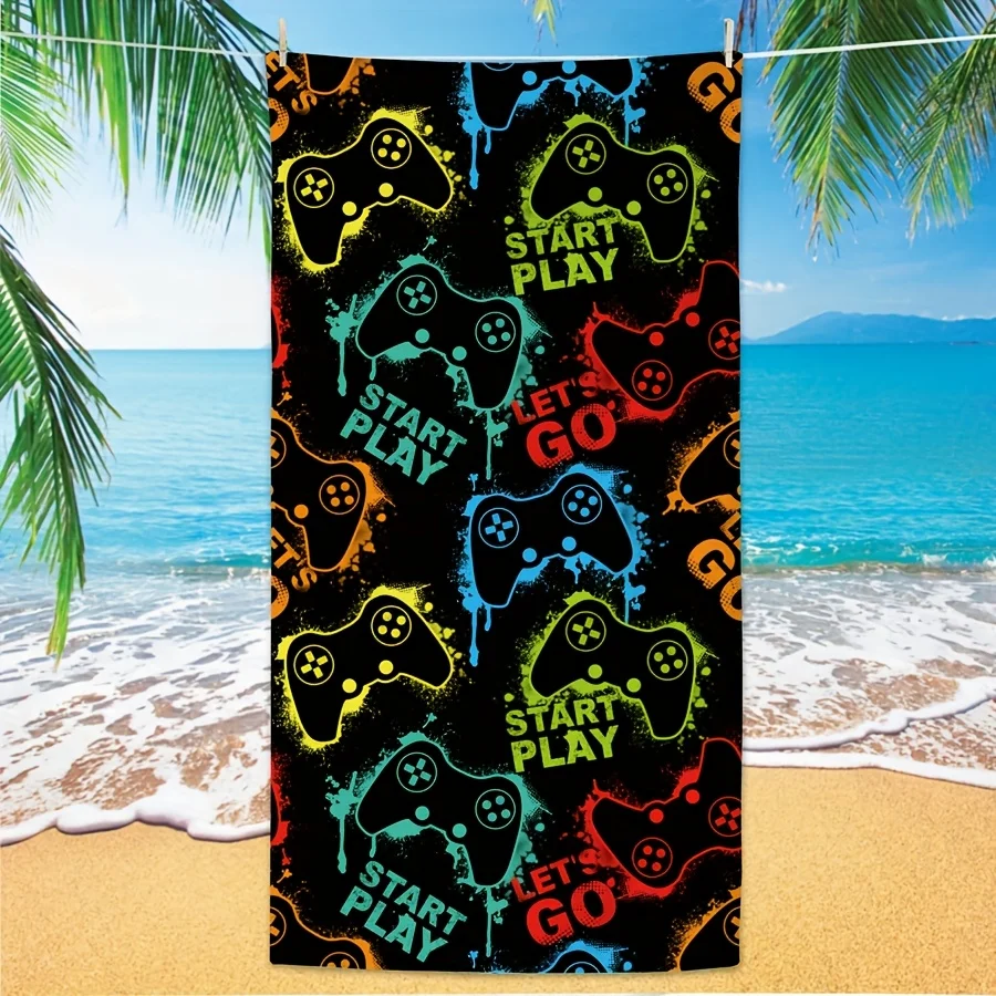 Toalla de playa con controladores coloridosToallas de baño de felpa de microfibra para yoga, viajes, natación, fitness y camping