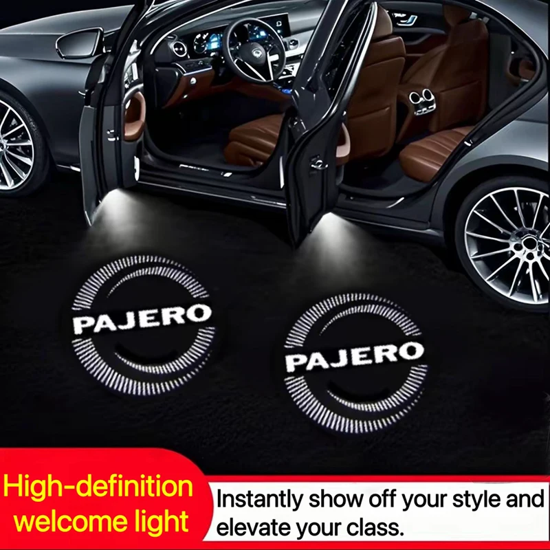 

For Mitsubishi PAJERO V87 V93 V97 V33 4 2006 2020 LED Car Door Projector Welcome Logo Lamps Ghost Shadow Light Auto Accessories