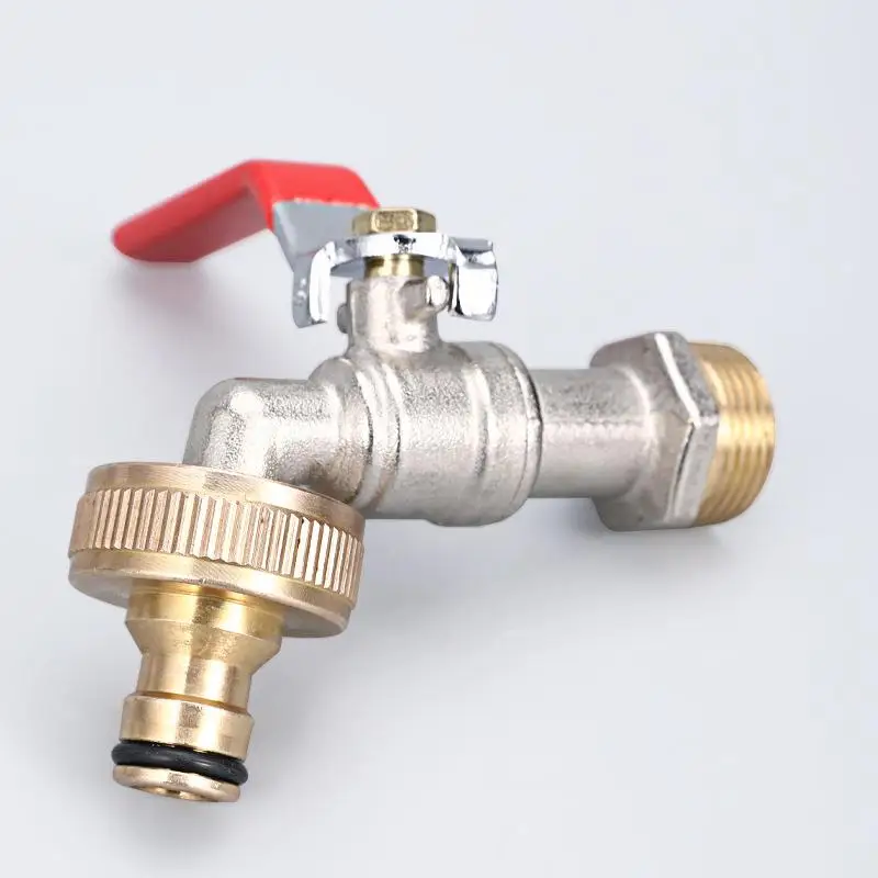 Adaptor Brass Hose Tap Connector 3/4'' 1/2'' Threaded Garden Water PIPE Adapter Fitting Watering Equipment Pressure Washer Hose view 6