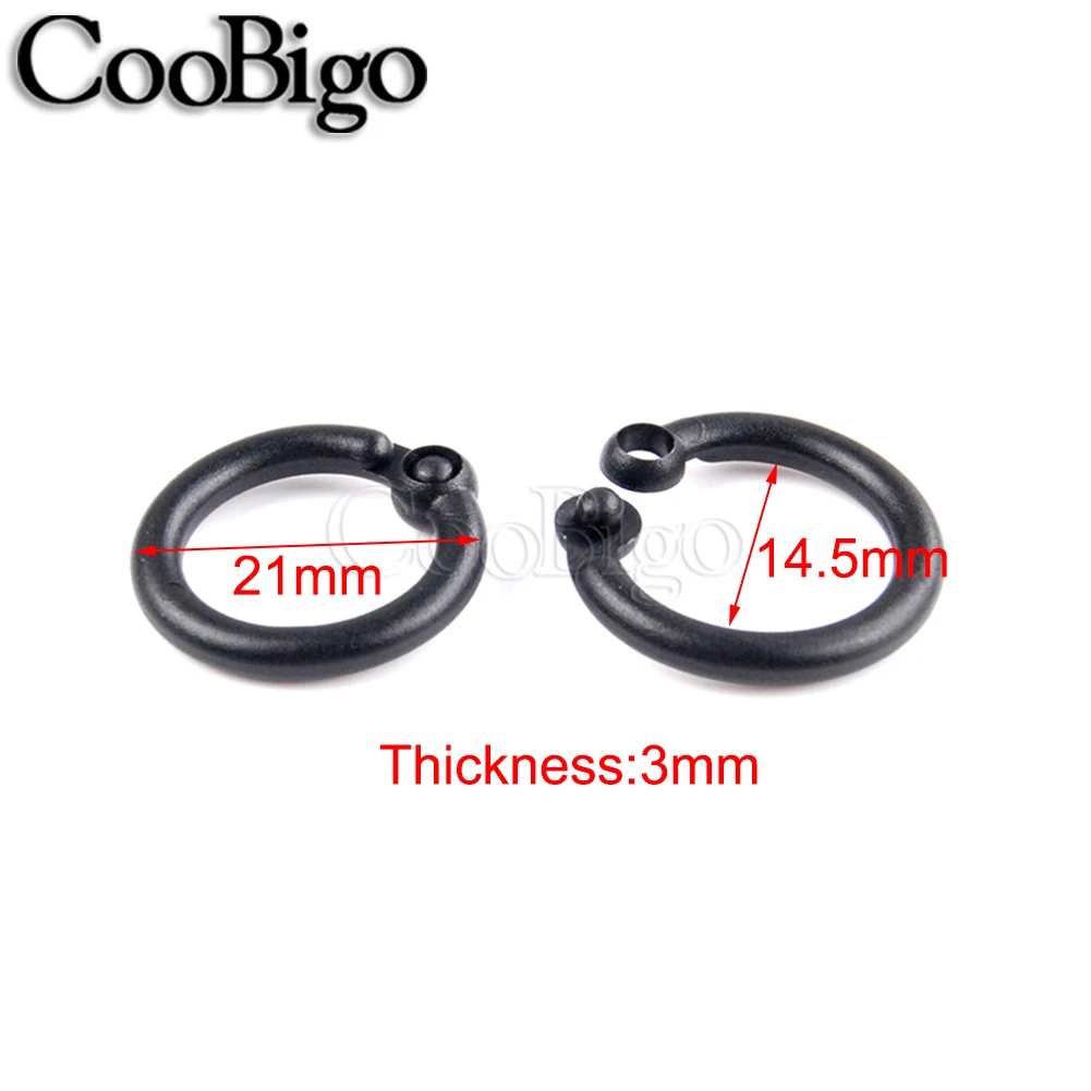 20Pcs Loose Leaf Binder O Rings Office Binding Loops Albums Notebook Tags DIY Stationery Scrapbooks Keychain Supplies Plastic