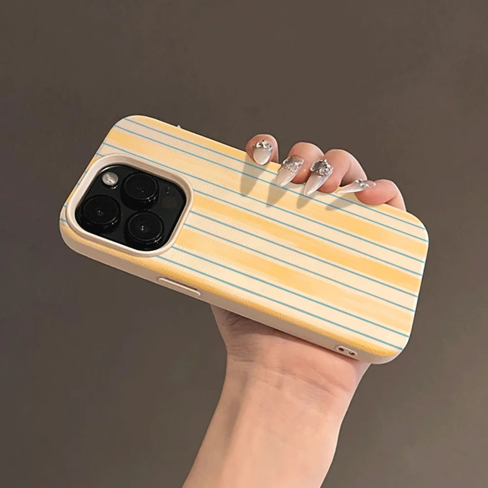 Zweifarbig gestreiftes Handyhülle mit Farbblockierung für iPhone 17 16 15 14 13 12 11 Pro Max 16 15 Plus 17 X XR Silikon Matt Weiche Hülle – Detail 5