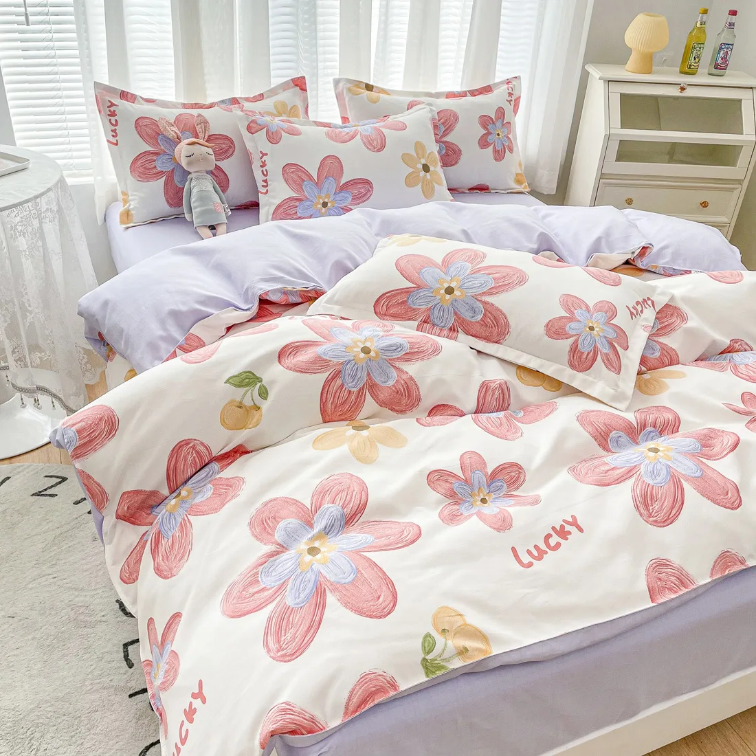 

100% Cotton Bedding Set Colorful Luxury Bedding quilt cover set Duvet Cover Set Twin Queen King Size Bed Set 2pcs/3pcs/4pcs