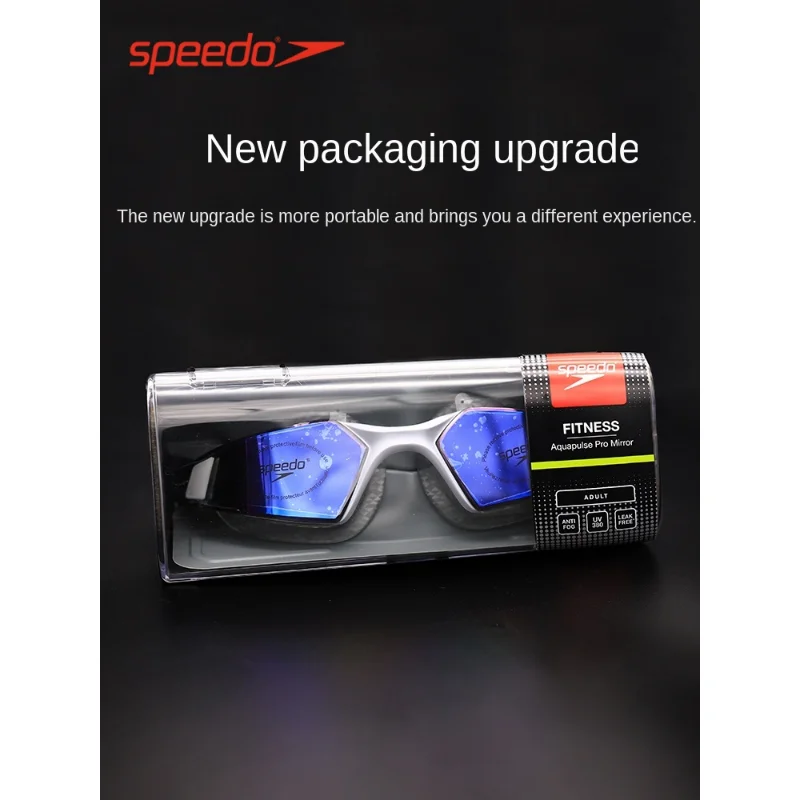 Speedo-Óculos de Corrida Profissional para Homens e Mulheres, Impermeáveis, Anti-Fog, HD, Confortável, Grande Quadro, Óculos de Natação, Revestido