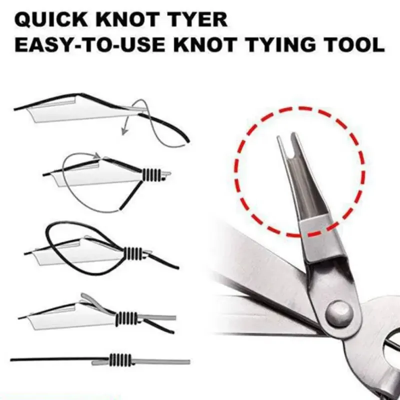 Fishing Quick Knot Tying Tool Fast Line Cutter Nippers Snip Fly Clippers Stainless Steel Porable Scissor Fishing Tackle