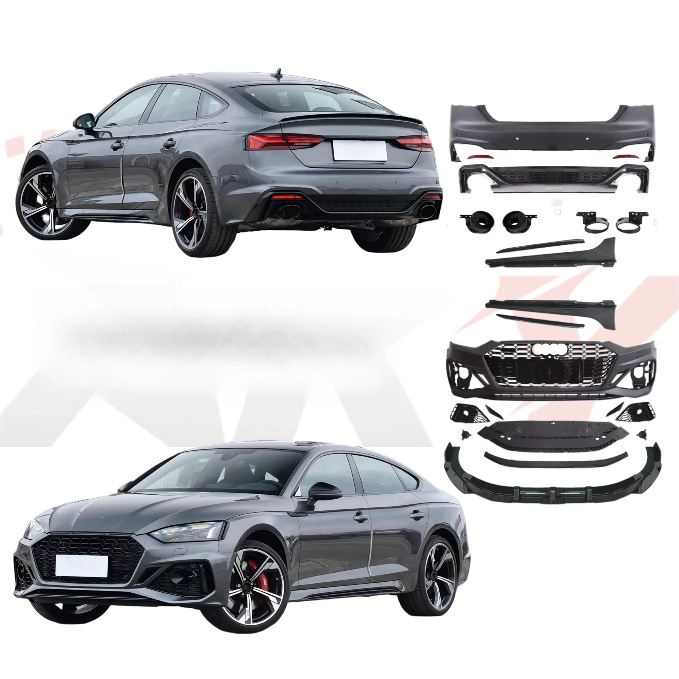 

Original Accessories Bodykit for A5 B9 2021+ Upgrade to A5 RS5 Style Bumper Grille Side Skirt Easy Insatlltion 1:1 Fitment