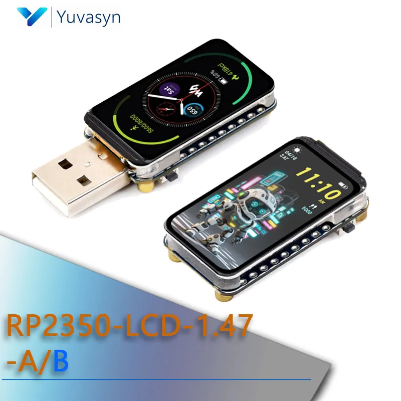 RP2350-LCD-1.47 RP2350 1.47-inch LCD Display Development Board for Raspberry Pi Pico 2 Built-in RGB Color Light Beads Type-C /A