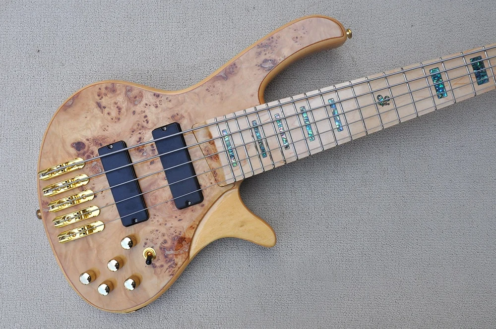 Flyoung Gold Hardwares 5 Strings Electric Bass Guitar Professional Bass Guitar Bajo Electrico