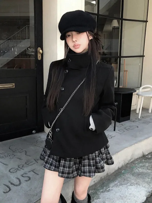 Thickened Cotton Woolen Coat Chic Commuter Style Regular Length Polyester Fiber 2026 Dongda Gate Online Exclusive for Middle-...