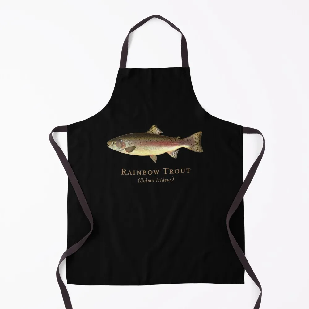 Rainbow Trout Vintage Illustration Apron Kitchen Special Accessories Useful Things For Kitchen Home Supplies Apron