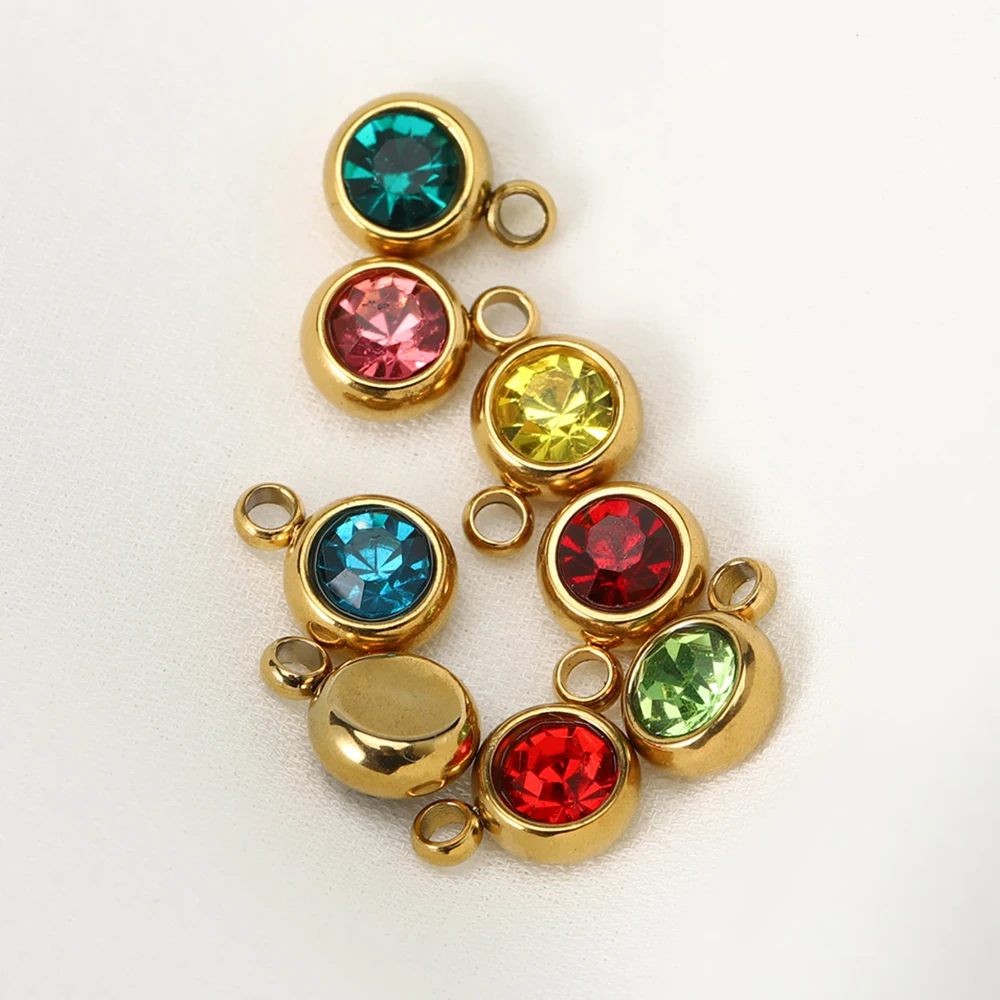 

20pcs Stainless Steel Gold Color Crystal Charms Pendants Rhinestone Beads Charms for DIY Jewelry Making Bracelets Accessories