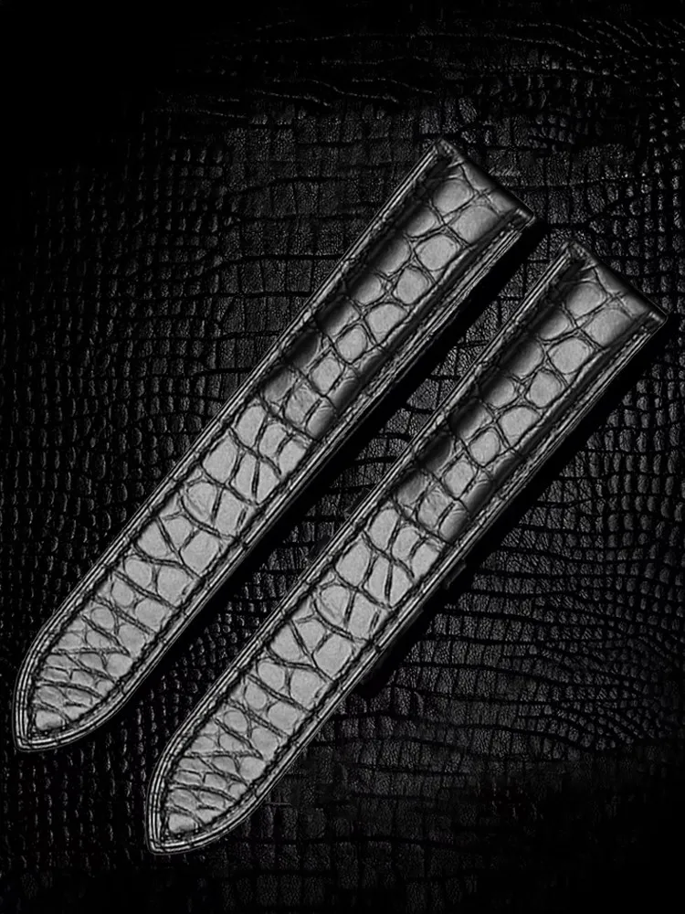 American Alligator Leather Watch Strap for Cartier Tank London Original Solo Barrel Men's and Women's Folding Buckles view 3