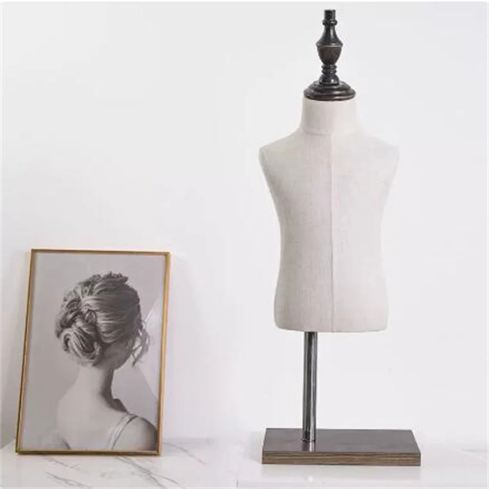 Linen Fabric Mannequin for Child, Cloth Art, Toddler Body Dress, Student Design, Sewing Apparel,Wood Base Display,E207,1-2 Years