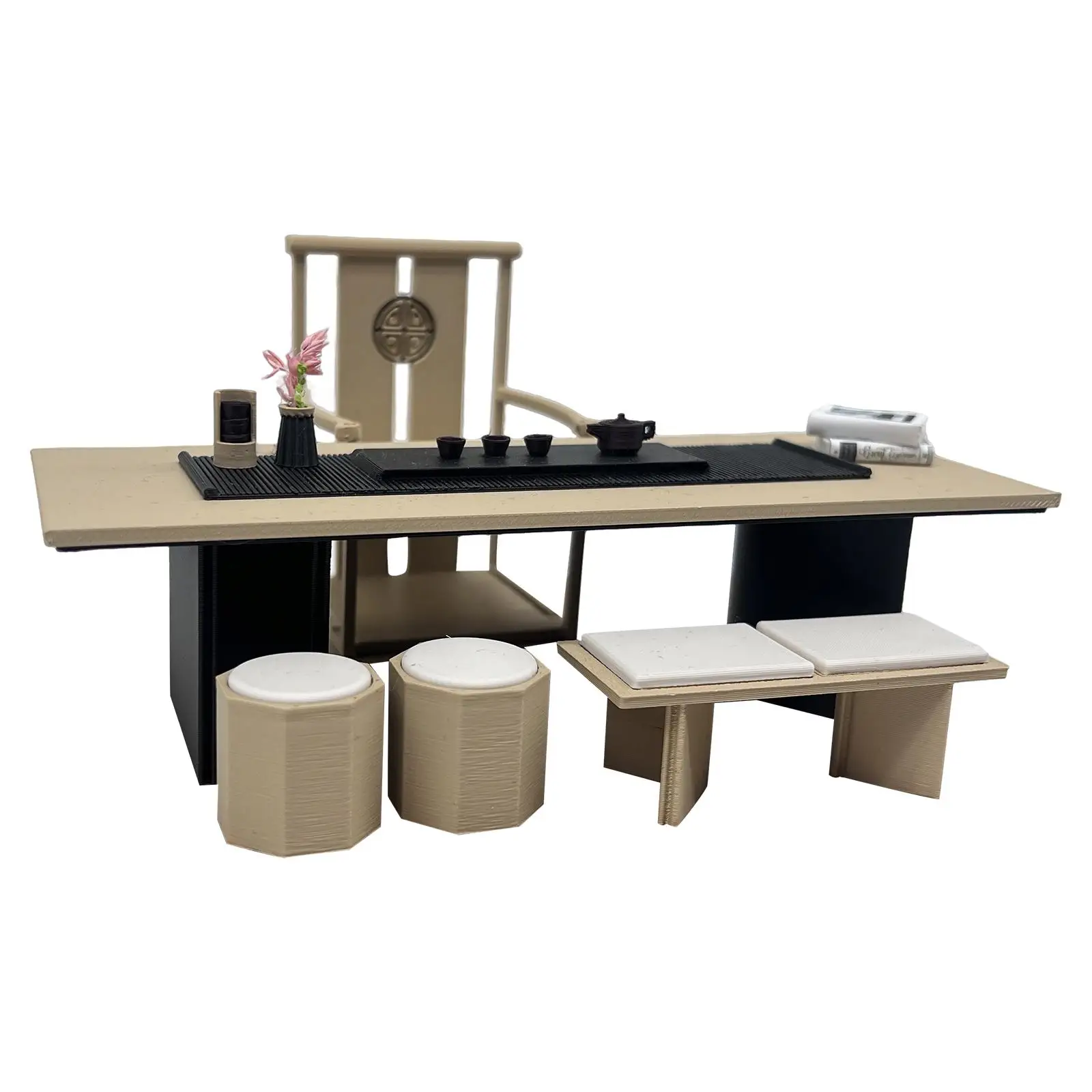 

Miniature Dollhouse Tea Table Model Plastic 1 12 Scale Furniture Set DIY Life Scene Props for Mini Accessories for Dolls