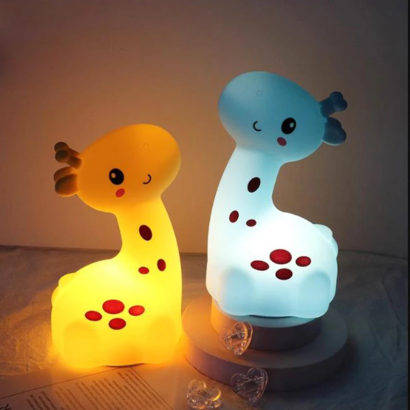 

Kawaii LED Night Light Giraffe Lamp USB Wireless Touch Sensor Silicone Battery Animal Light Child Holiday Bedroom Desktop Decor