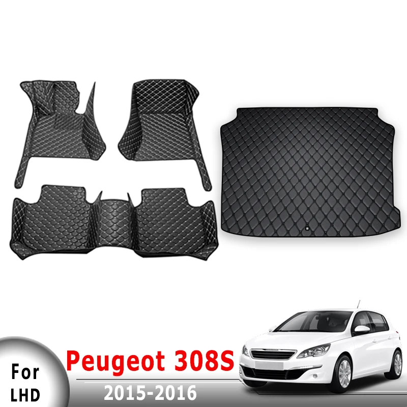 

Автомобильные коврики, коврики в багажник для Peugeot 308S 2015 2016, чехлы, продукты, аксессуары для салона автомобиля, подушечки для ног, водонепроницаемые педали