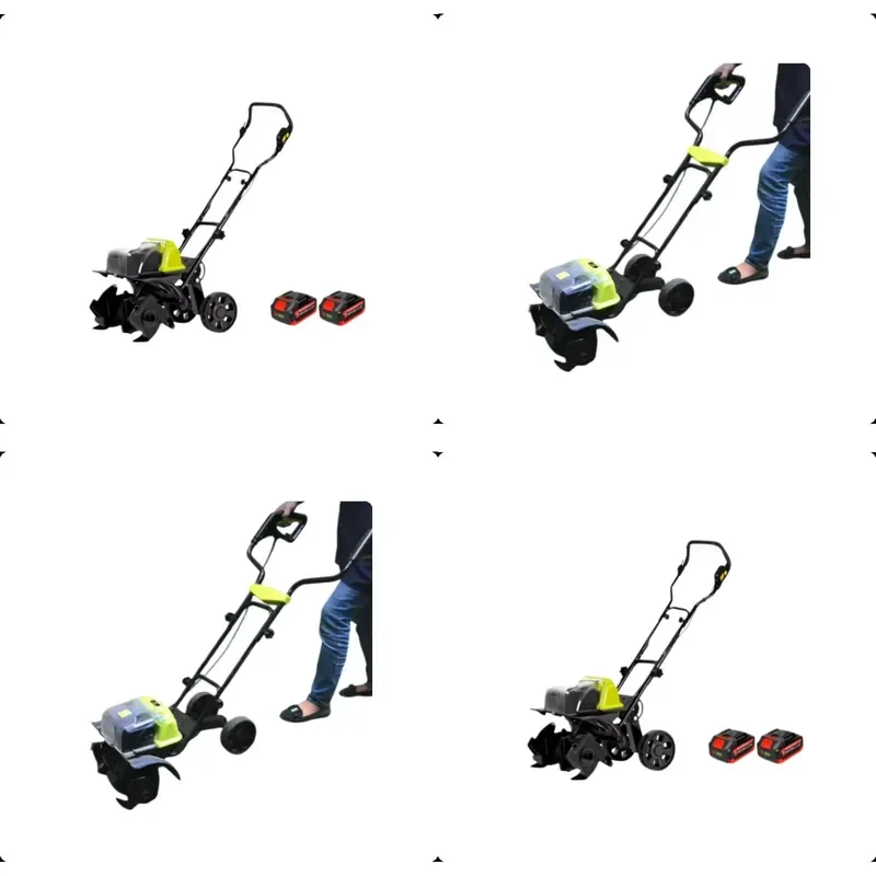 Hand-Push Rotary Cultivator Soil Ploughing Machine Agricultural Lithium Battery Powered Rotary Tiller