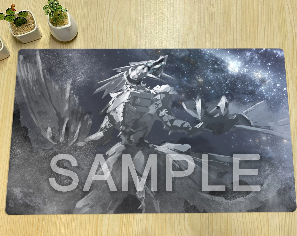 YuGiOh Starry Night, Starry Dragon Playmat TCG Mat CCG Board Game Duel Pad Trading Card Game Mat Rubber Table Mouse Pad Free Bag