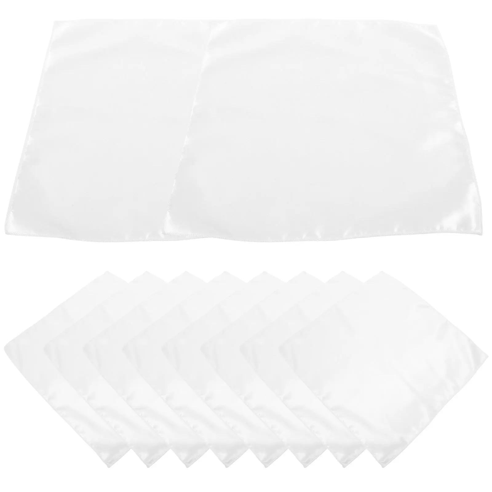 

10 Sheets White Polyester Wedding Napkins Cloth Set Soft Absorbent Table Cloth Napkin for Dinner Ceremony Napkin