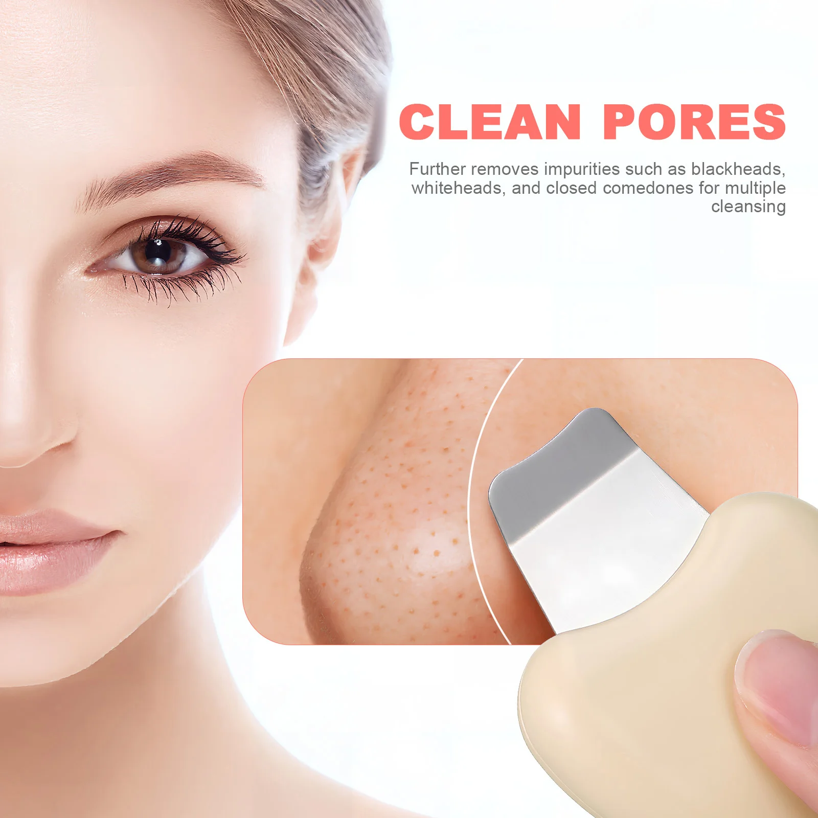 Espátula de limpeza facial, 2 peças, purificador de pele, remoção de cravos, raspador facial, ferramenta esfoliante, instrumento de cuidados com a pele
