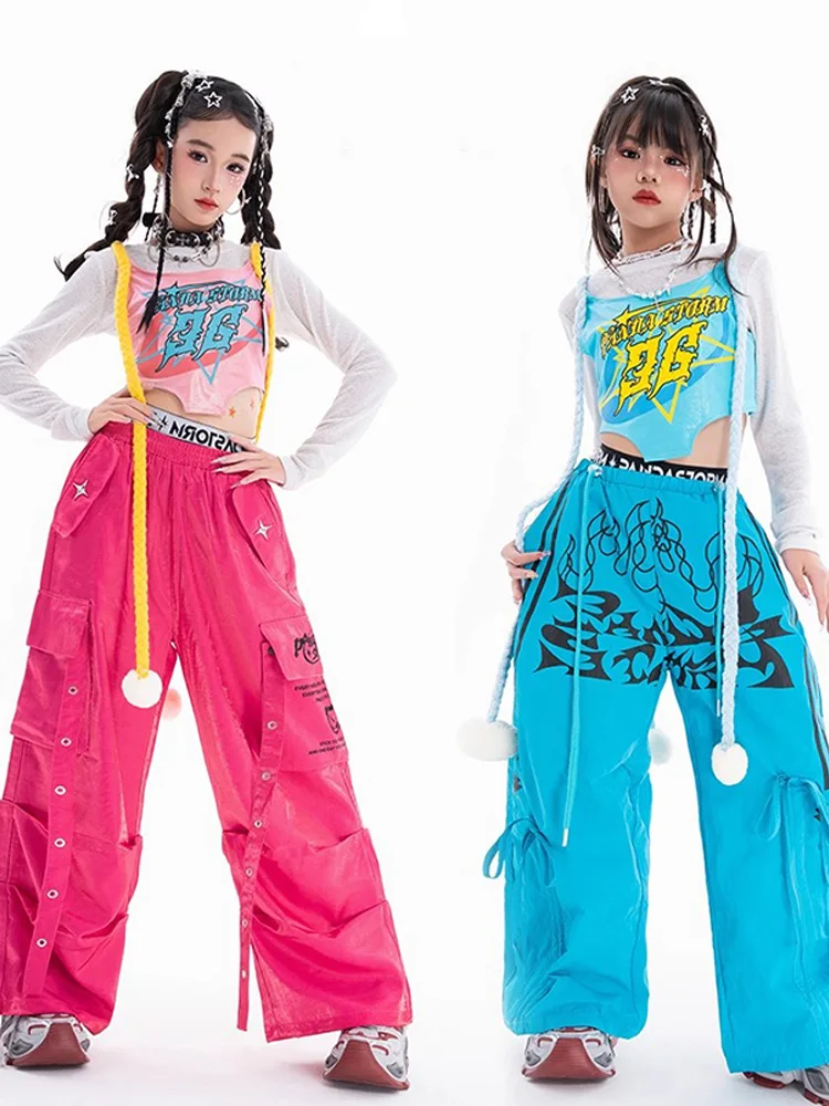 

Одежда для групповой сцены Dopamine для девочек 2025 года, костюм для джазовых танцев, детская одежда в стиле хип-хоп, уличная одежда, одежда для танцев KPOP DN21893