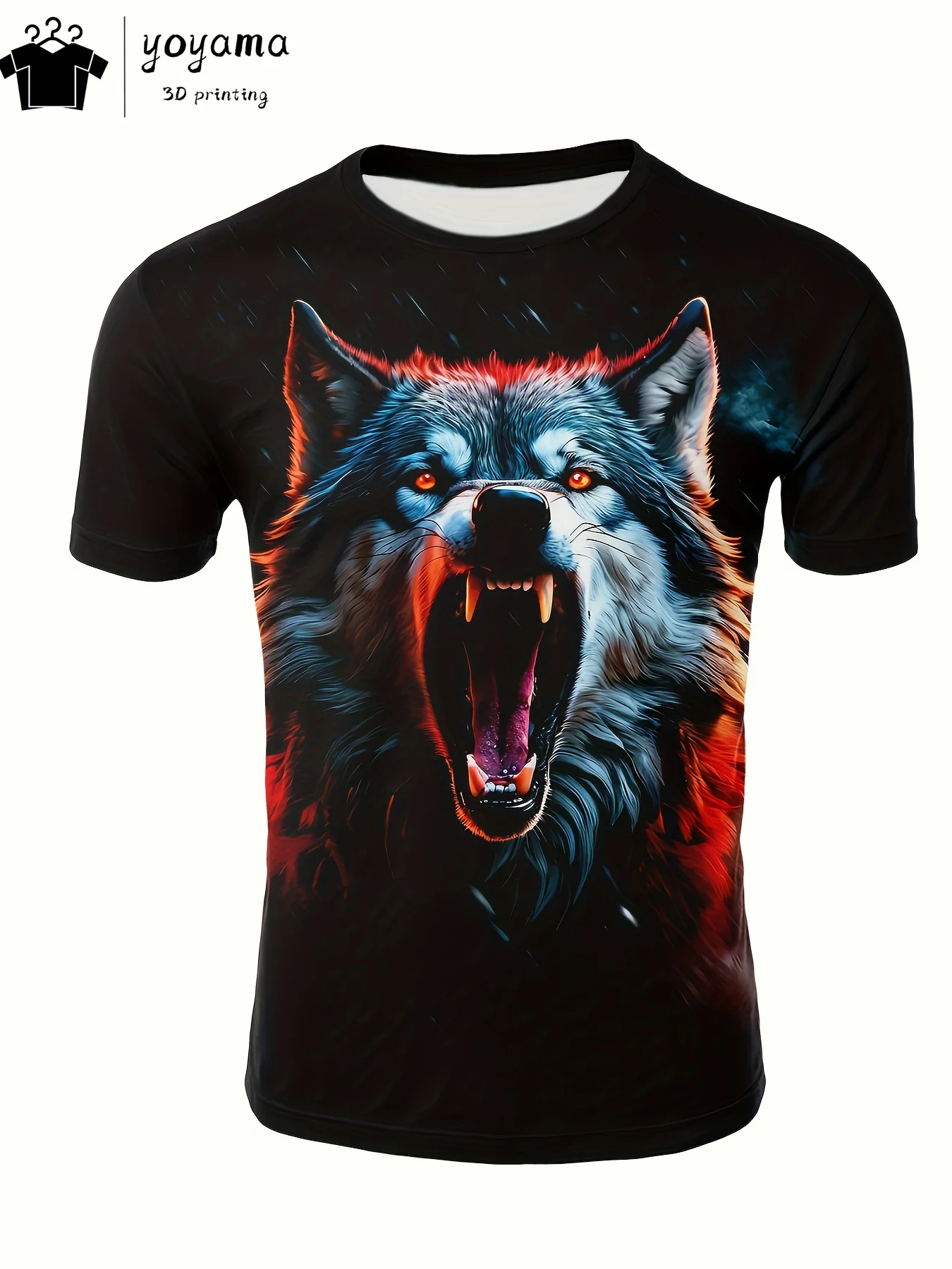 Men\'s Clothing Ferocious Wolf 3d Printing Harajuku Street Fashion T-Shirts For Men O-Neck Short Sleeve Tee Oversized T-Shirt