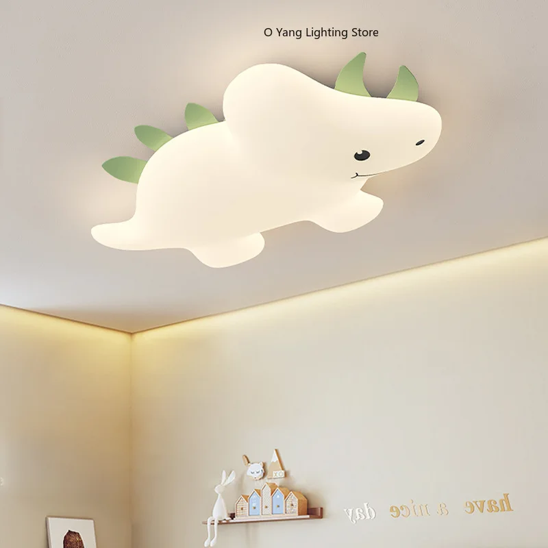 Dinosaur Ceiling Light Tyrannosaurus Triceratops Lamp Cute Warm Nursery Baby Room Boy Girl Bedroom Ceiling Lamps L52cm