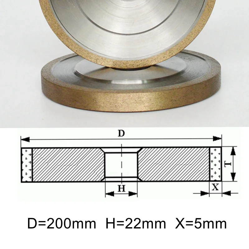 Abrasive disc Diameter 200mm center hole 22mm width 10mm/20mm Grit 80/100/120/150/180/240# Flat edge peripheral diamond wheels