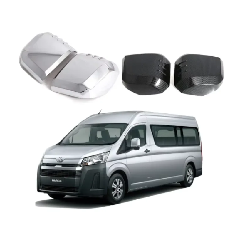 

For Toyota HiAce Granvia Commuter 2019-2023 Car Sticker Rearview Side Mirror Cover Wing Cap Exterior Door Rear View Case Trim