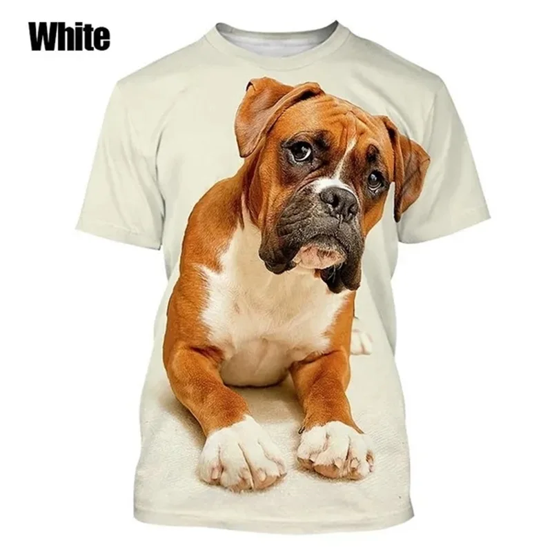 Men\'s Cute Animal Boxer Dog Tshirt Creative Casual Funny Boxer Dog T-Shirt Tops Short Sleeve Plus Size Men Tee Shirt Streetwear