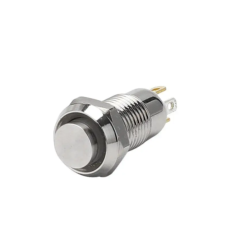 8mm 10mm High Flush Head On Off Pushbutton Switch Light Car Computer Power Supply Button without Fixation