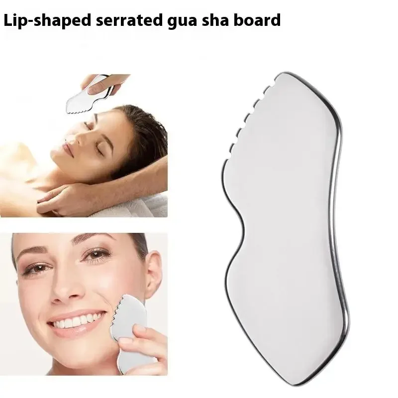 Roestvrijstalen gezichtsroller Gua Sha Set - Gezichtshalsmassagehulpmiddel voor huidverstrakking Lifting Schoonheidsverzorging