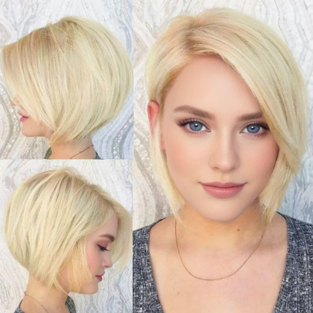 

Прямой парик с стрижкой пикси 13x4, блондинка с кружевной передней частью, бразильские парики из натуральных волос, короткий боб с предварительно выщипанной линией волос, бесклеевые для женщин
