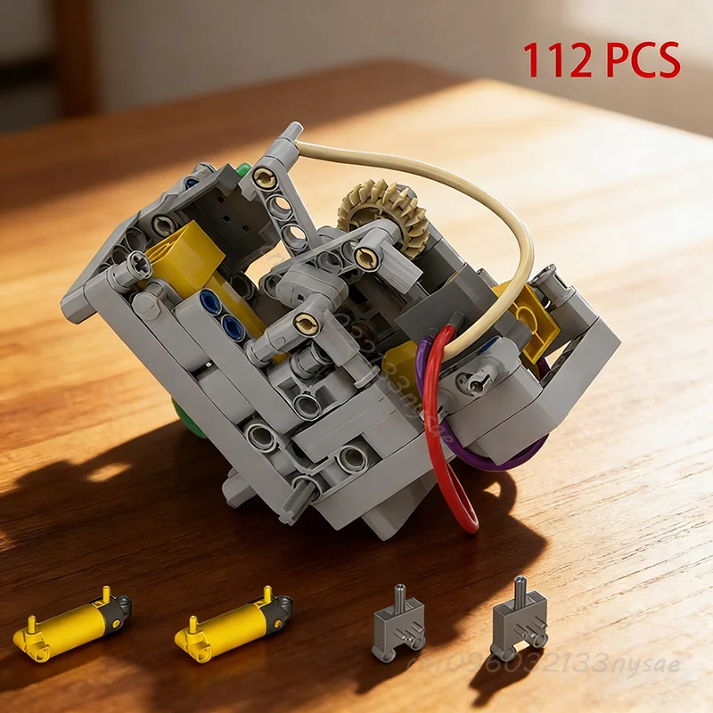 

НОВЫЙ MOC-совместимый пневматический двигатель 47225 V2, пневматические детали, воздушный бак, цилиндр, насос, переключатель, шланг, пневматический конструктор