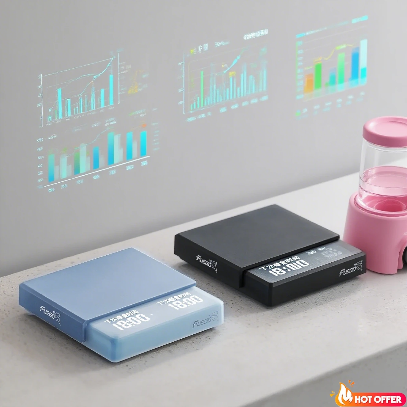 Scale Fuego Espresso Gift Digital Scale Precision High with Coffee Barista Rechargeable Modes 0.1g Timer Drip 3 Kitchen Scale