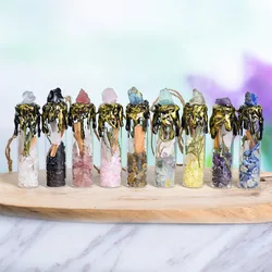Healing Natural Chips Crystals Stones Wishing Bottles Reiki Chakra Raw Mineral Quartz Glass Drifting Bottle Christmas Halloween