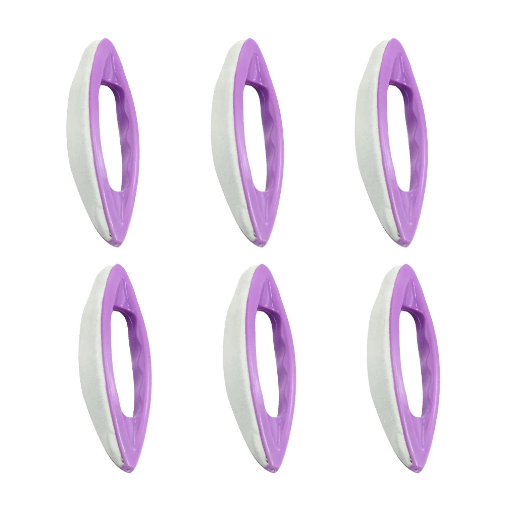 ชุดตะไบเล็บหนังแกะ 6 ชิ้น อุปกรณ์ทำเล็บมือและเล็บเท้า ทนทาน ผลิตจากพลาสติก ABS ธรรมชาติ สำหรับขัดเล็บปลอม กำจัดคราบยาทาเล็บ และรักษาหนังด้าน