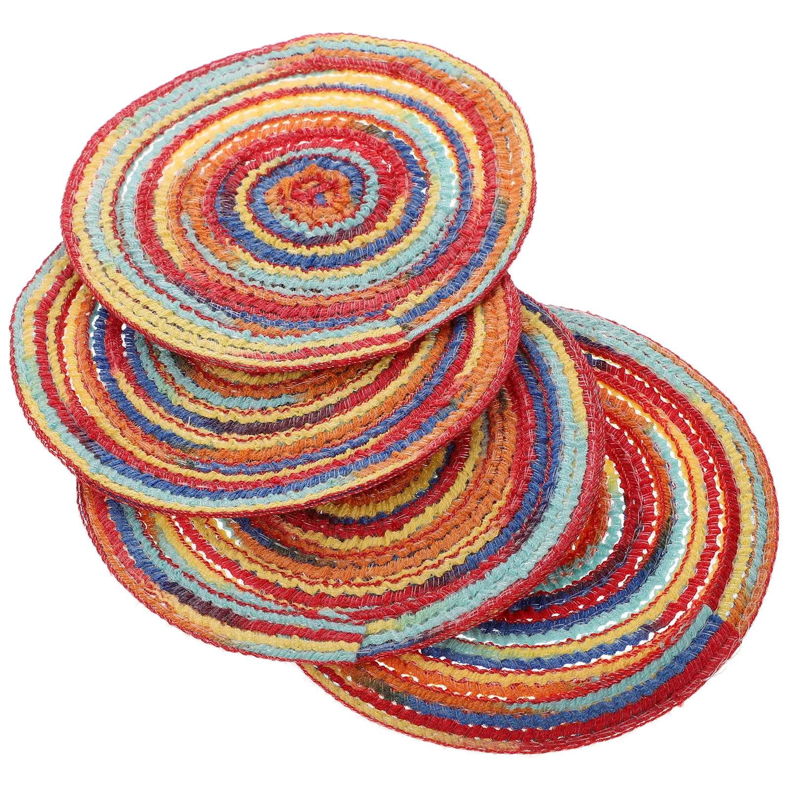 

4pcs Placemats Cotton Coasters Heat Insulation Mat Table Plate Pad Protector Bohemian Home Lovely Dining Coffee