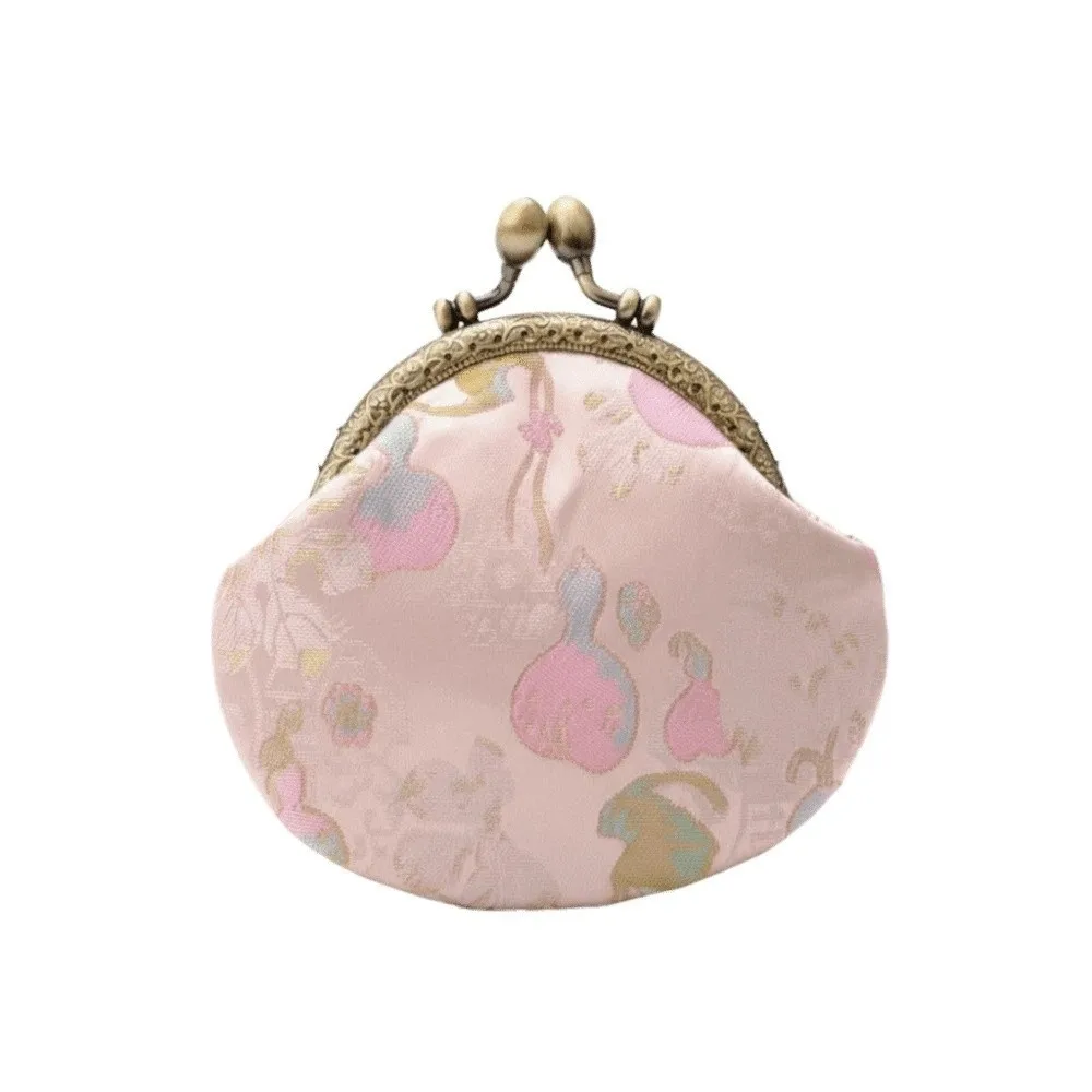 Anti-lost Kiss Lock Coin Purse Polyester Portable Brocade Mini Pouch Chinese Style Thickened Embroidered Small Pocket