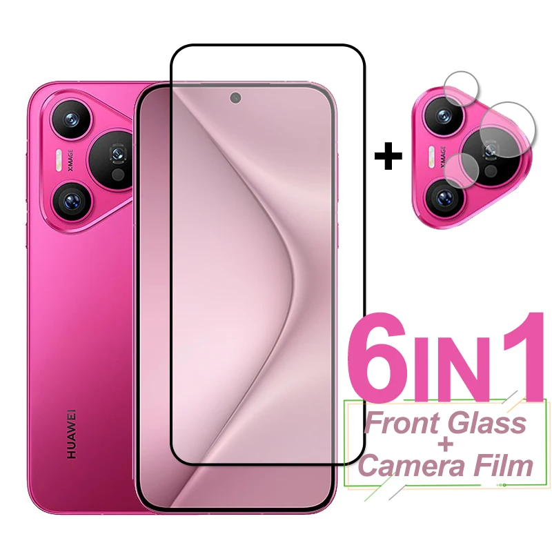 

For Huawei Pura 70 Glass Screen Protector Full Cover Tempered Glass Protective Phone Camera Lens Film On For Huawei Pura 70