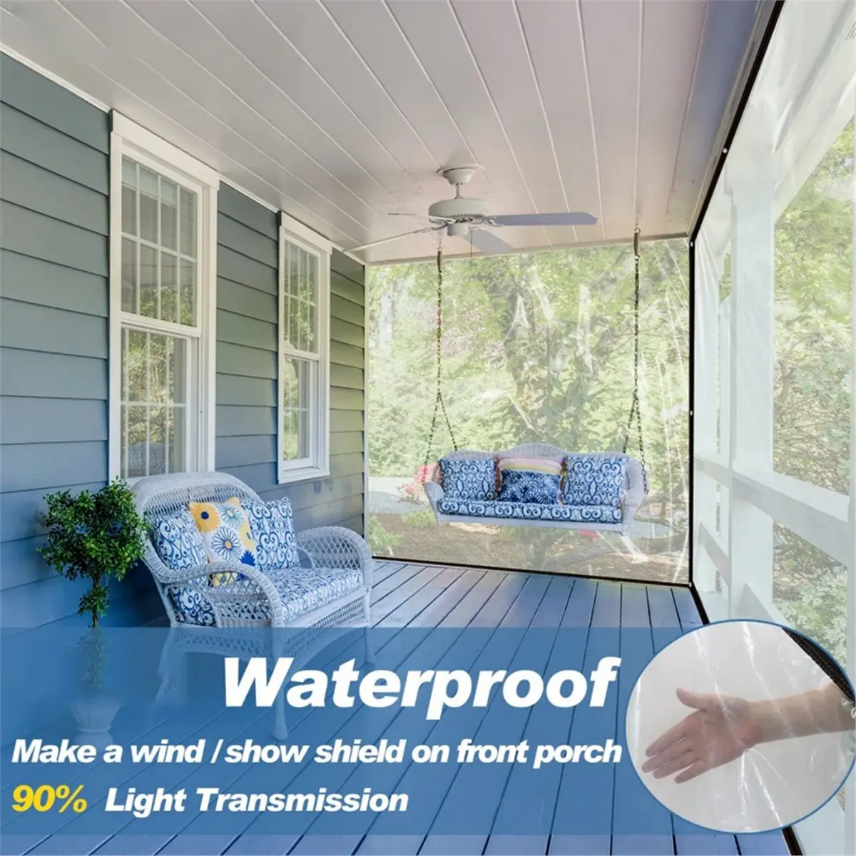 giftnew Transparent Rainproof Cloth for Outdoor Sunshade and Waterproof Protection 4mx5m