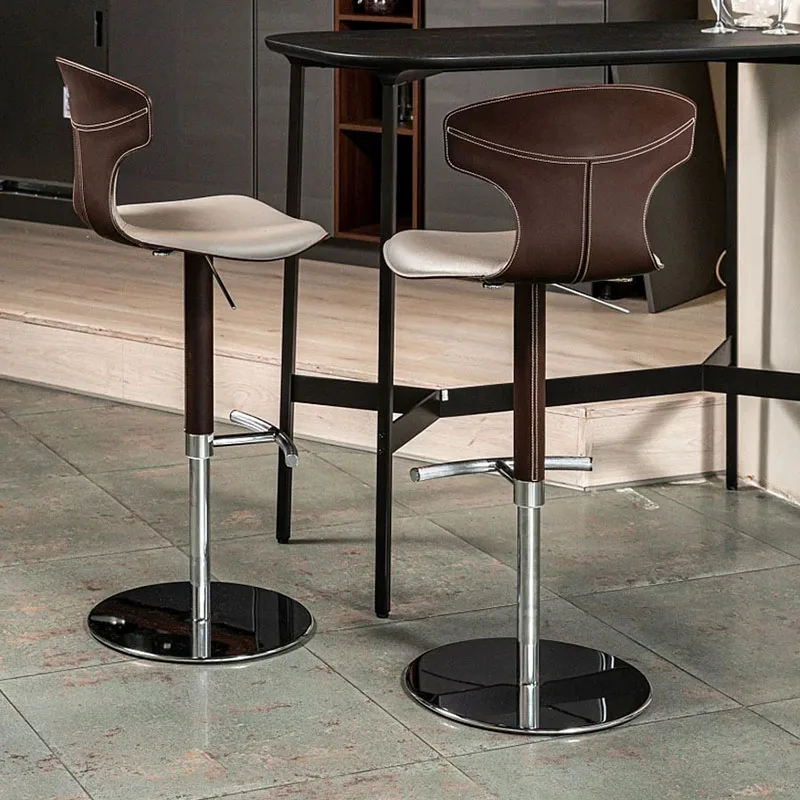 

Nordic Accent Bar Stools Reception Desks Adjustable Modern Metal Barber Aesthetic Designer Luxury Chair Salon Balcony Furniture