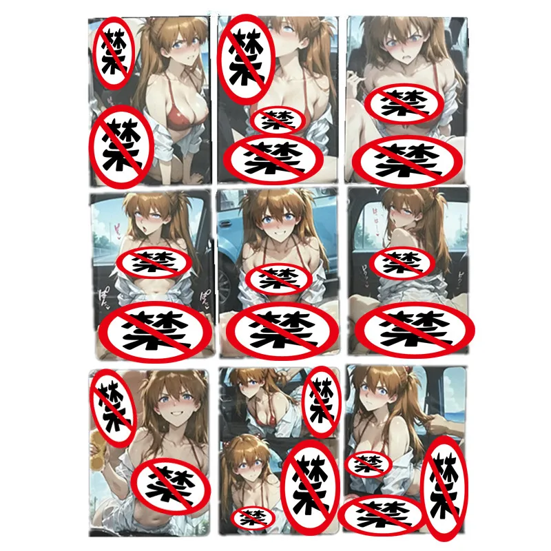 

9pcs/set Sexy Cards Neon Genesis Evangelion Asuka Anime Adult Goddess 18+ EVA Comics Nude Cards Game Collection Cards Toys Gifts