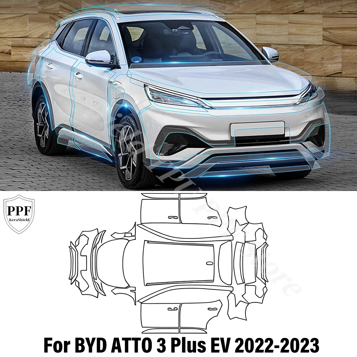 

Clear Matte Cover For BYD ATTO 3 Plus EV 2022 2023 TPU Car Paint Protection Film Anti-Scratch Pre-cut PPF Resistant Repairable
